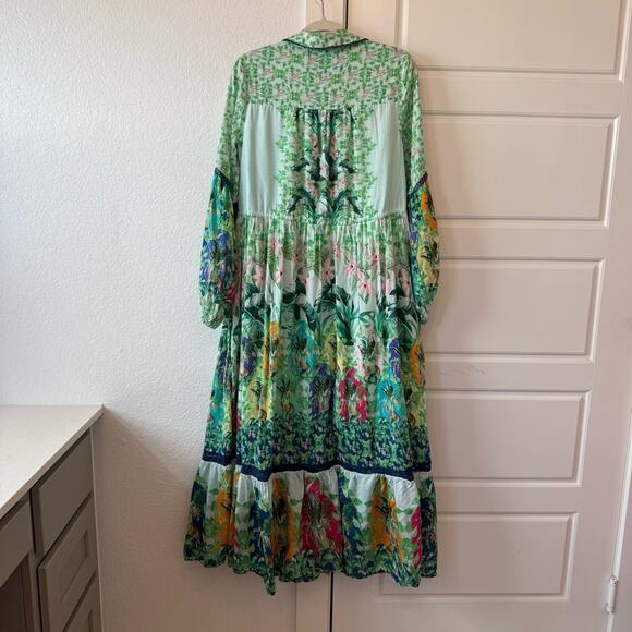 By Anthropologie Long-Sleeve Printed Maxi Shirt Dress - Picture 6 of 9